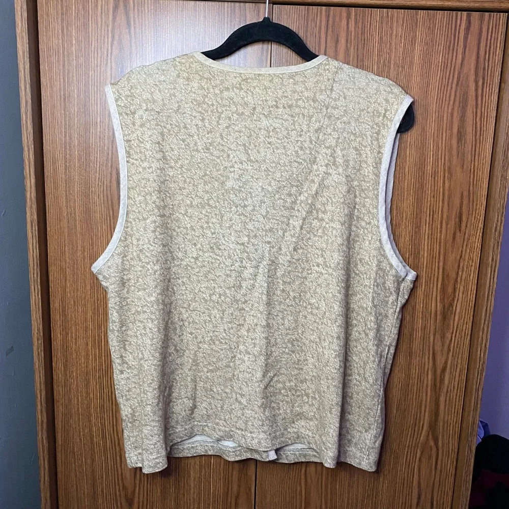 Jones New York Sport Vest Women Large Tan Cotton‎ Linen Ramie Knit